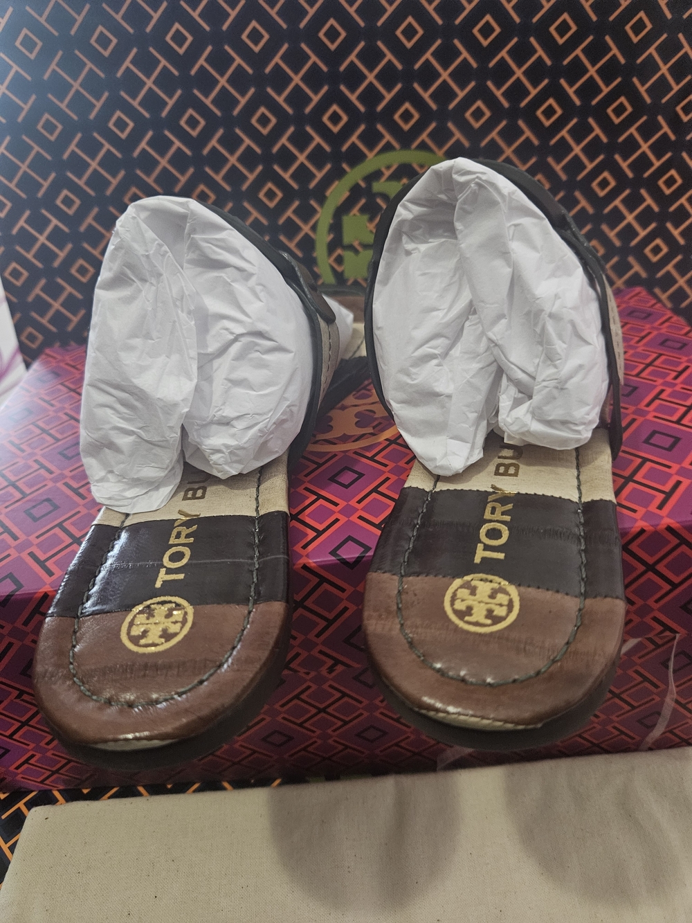 Tory Burch Miller Eel Leather Sadals in Neutral Shade Eel Size 8 - Picture 5 of 8